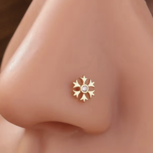 Floral hook on nose stud