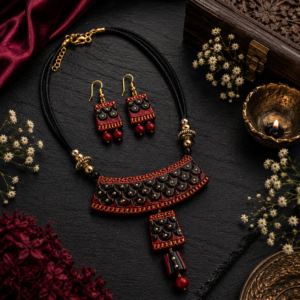 Back and maroon terracotta set
