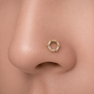 Round zirconia link nose stud