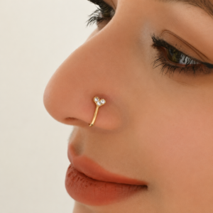 Press on heart nose stud