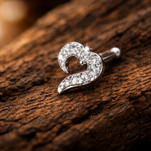 Heart nose stud