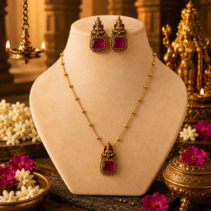Ruby Lakshmi Devi necklace set