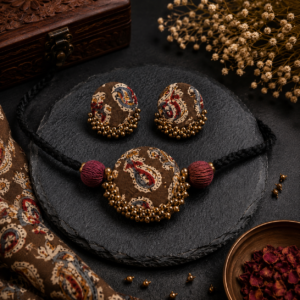 Paisley fabric jewel set