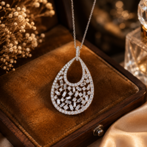 AD stone teardrop necklace