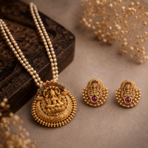 Pearl chain Lakshmi haram