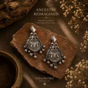 One Rupee motif earrings