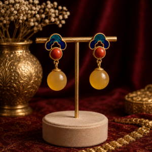 Amber bloom drop earrings