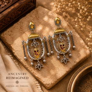 Contemporary silhouette princess cart earrings