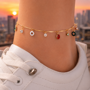 Colour pop charm anklet