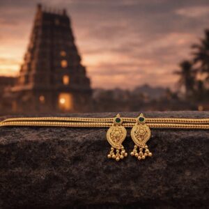 Temple heritage mango charm anklet