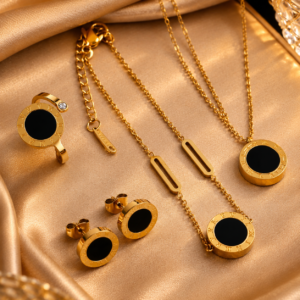 Set of four black and gold gift set