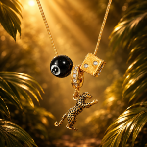 Leopard charm necklace