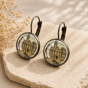 Vintage postcard earrings