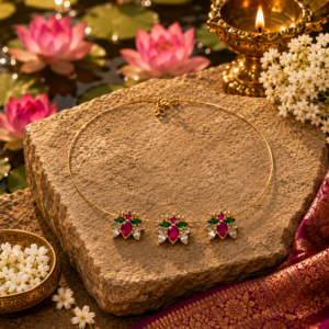 Invisible 3 charm lotus choker
