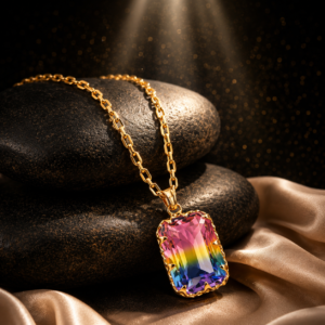 Rainbow pendant necklace