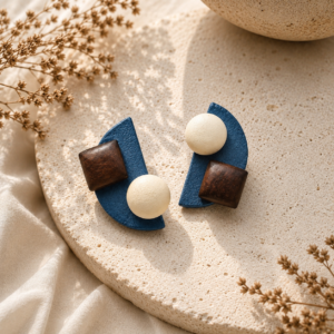 Modern earth tone statement earrings