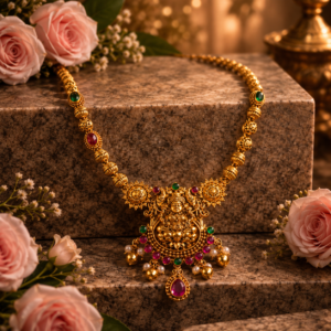Heritage temple inspired idol necklace set