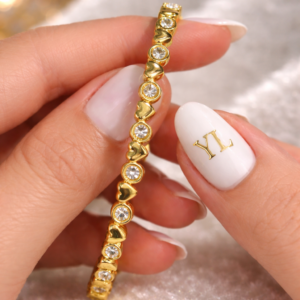 Heart and stone bracelet