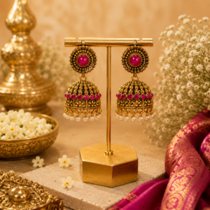 Rani pink chettinad Jumka