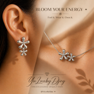 Silver tone twin floral necklace set