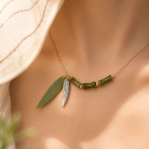 Bamboo green necklace