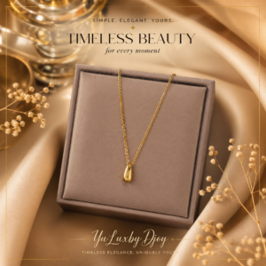 Golden pear drop necklace