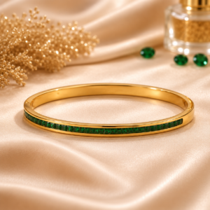 Green line stone bracelet