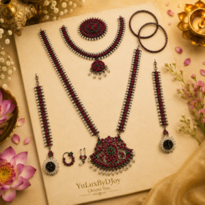 Bharatanatyam Dance Jewellery Black - Full Set Kemp Balls RGS