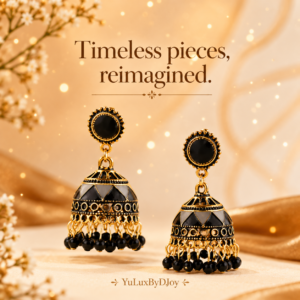 Black and grey enamel jumka