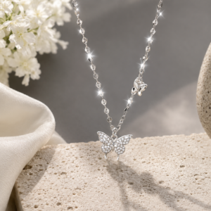 Silver butterfly necklace