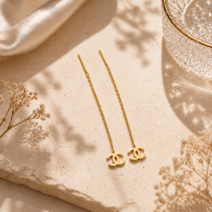 Chanel inspired drop earrings