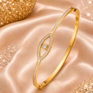 Evil eye adornment cuff bracelet