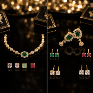 Interchangeable AD stone necklace set