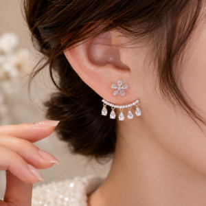 AD Floral tear drop ear base dangles