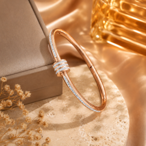 Roller pin bracelet rose gold