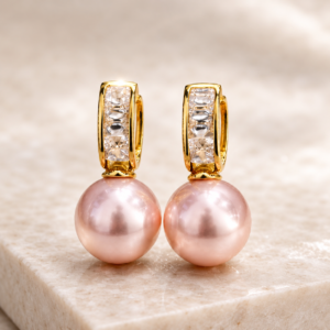 Blush pink zirconia hoops