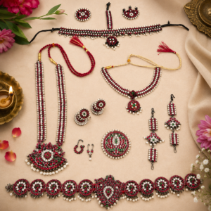 Bharatanatyam Dance Jewellery - Lettika Full Set RG Kemp
