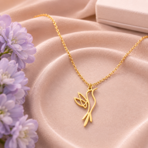 Humming bird necklace gold