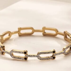Back dot stone link bracelet