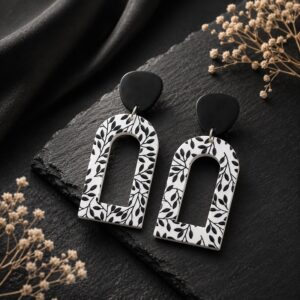 Monochrome statement earring