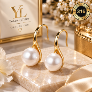 Hook on pearl drop earrings
