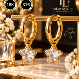 Celestial star hoop earrings