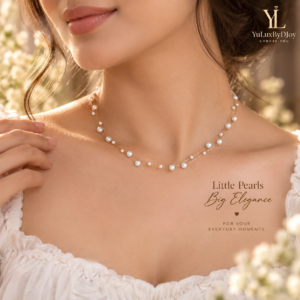 Dainty layered pearl interlock necklace